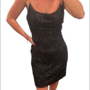 Aidan Mattox Black Mini Cocktail Dress